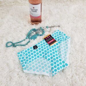 MAIDENFORM White Blue Dots Hipster SMALL NWT